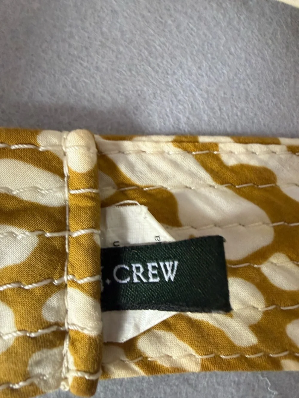 J. Crew Tan and White Quilted Cotton Belt with D Ring Buckle Vintage Boho - Picture 2 of 14